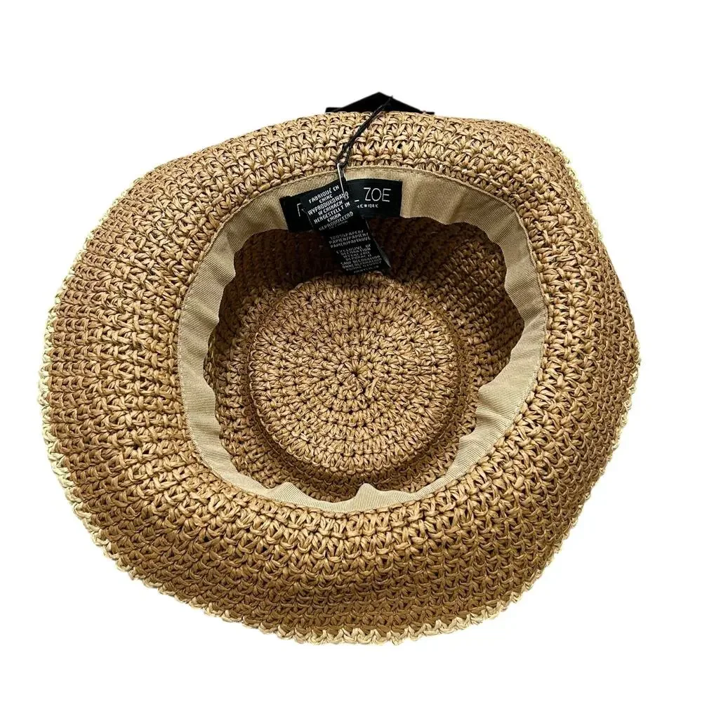 Rachel Zoe Paper Sun Hat NWT Women's One Size Tan Beachy Resort Coastal Boho